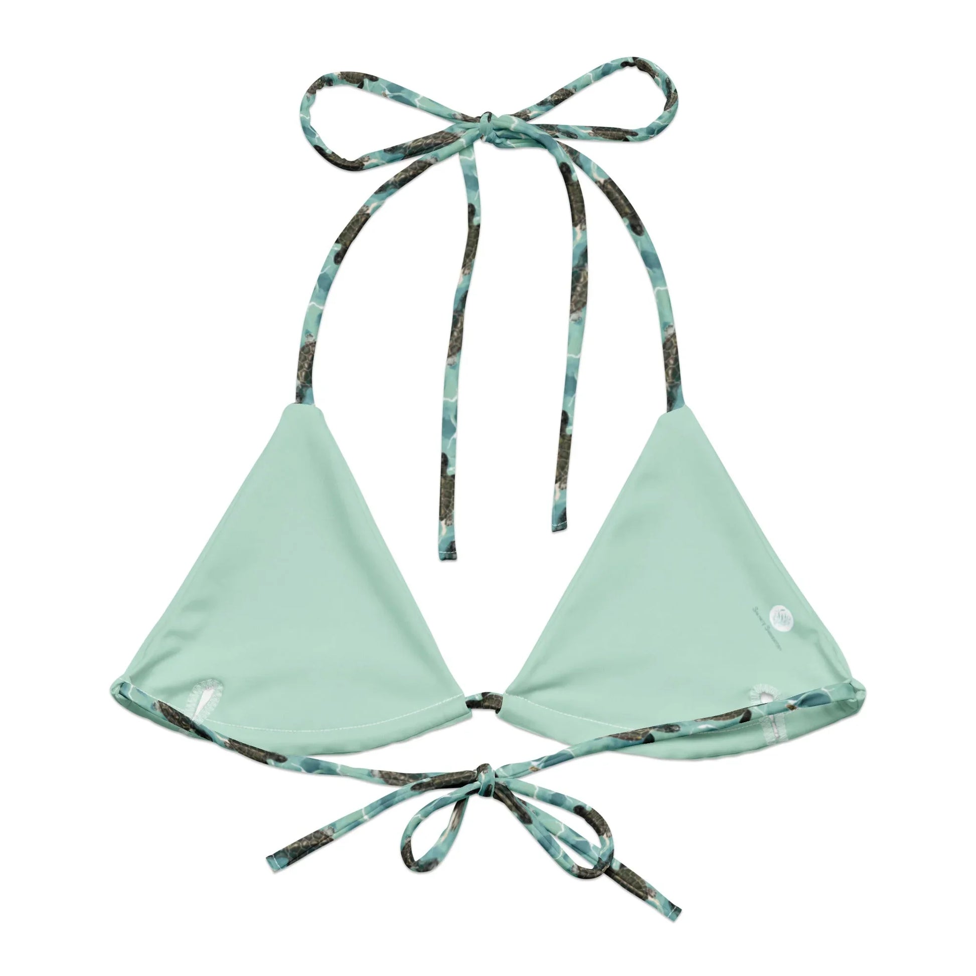 Oceanic Sea Turtle Eco String Bikini Top - Salinity Swimwear