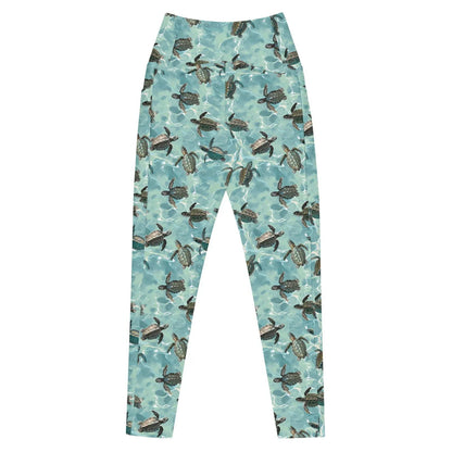 Oceanic Sea Turtle Eco Swim Leggings With Pockets - Salinity Swimwear