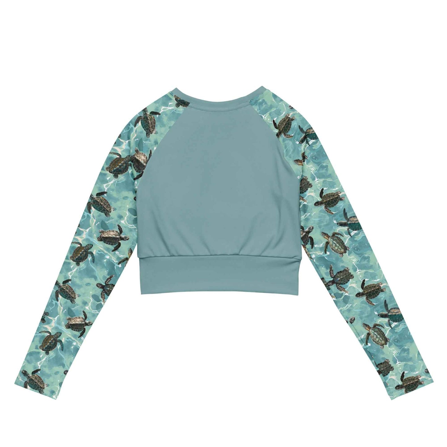 Salinity Swimwear Oceanic Sea Turtle Long Sleeve Eco Cropped Rash Guard Solid Cropped Rash Guard