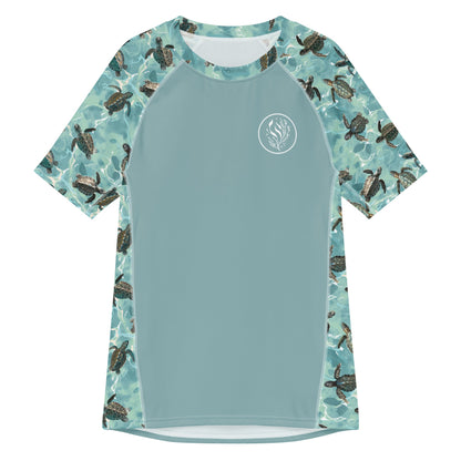 Oceanic Sea Turtle Men’s Short Sleeve Swim Shirt - Salinity Swimwear