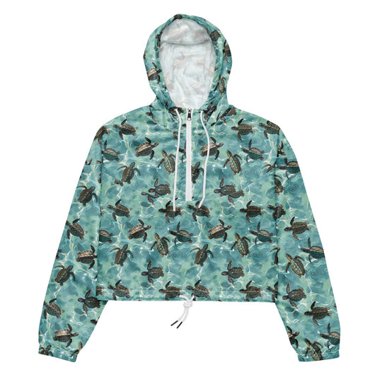 Salinity Swimwear Oceanic Sea Turtle Women’s Cropped Windbreaker Windbreaker