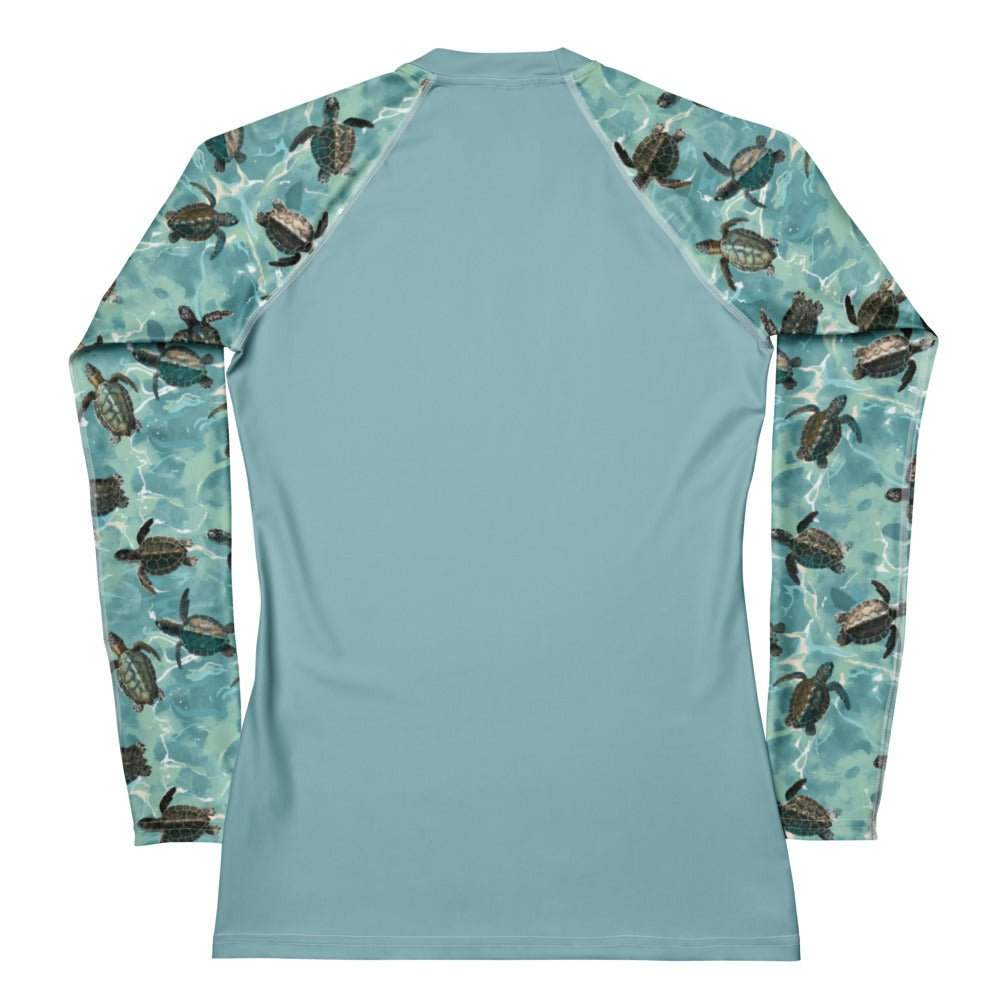 Salinity Swimwear Oceanic Sea Turtle Women's Rash Guard Solid Rash Guard