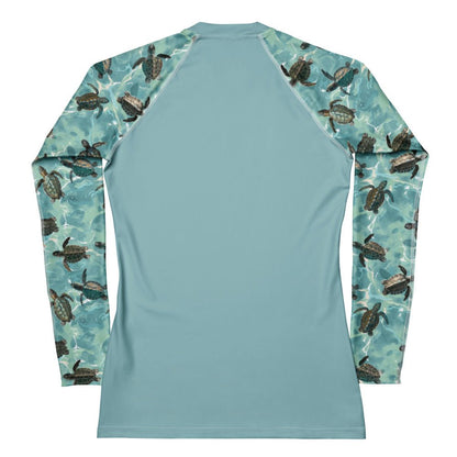 Salinity Swimwear Oceanic Sea Turtle Women's Rash Guard Solid Rash Guard