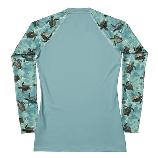 Salinity Swimwear Oceanic Sea Turtle Women's Rash Guard Solid Rash Guard