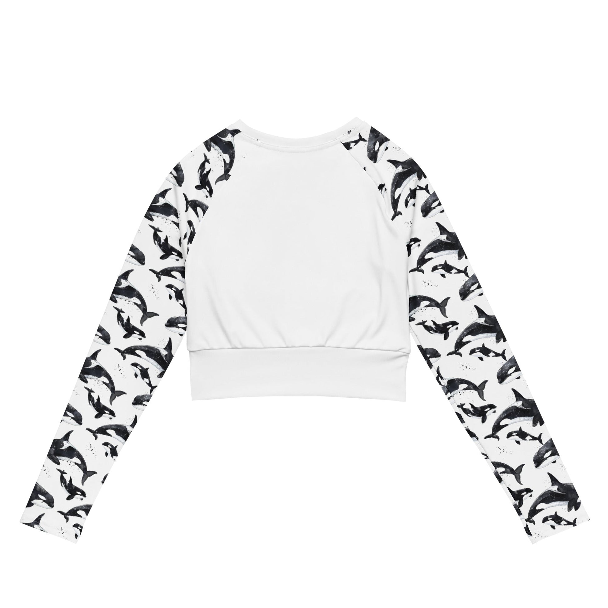 Salinity Swimwear Orca Pod Long Sleeve Eco Cropped Rash Guard Solid Cropped Rash Guard