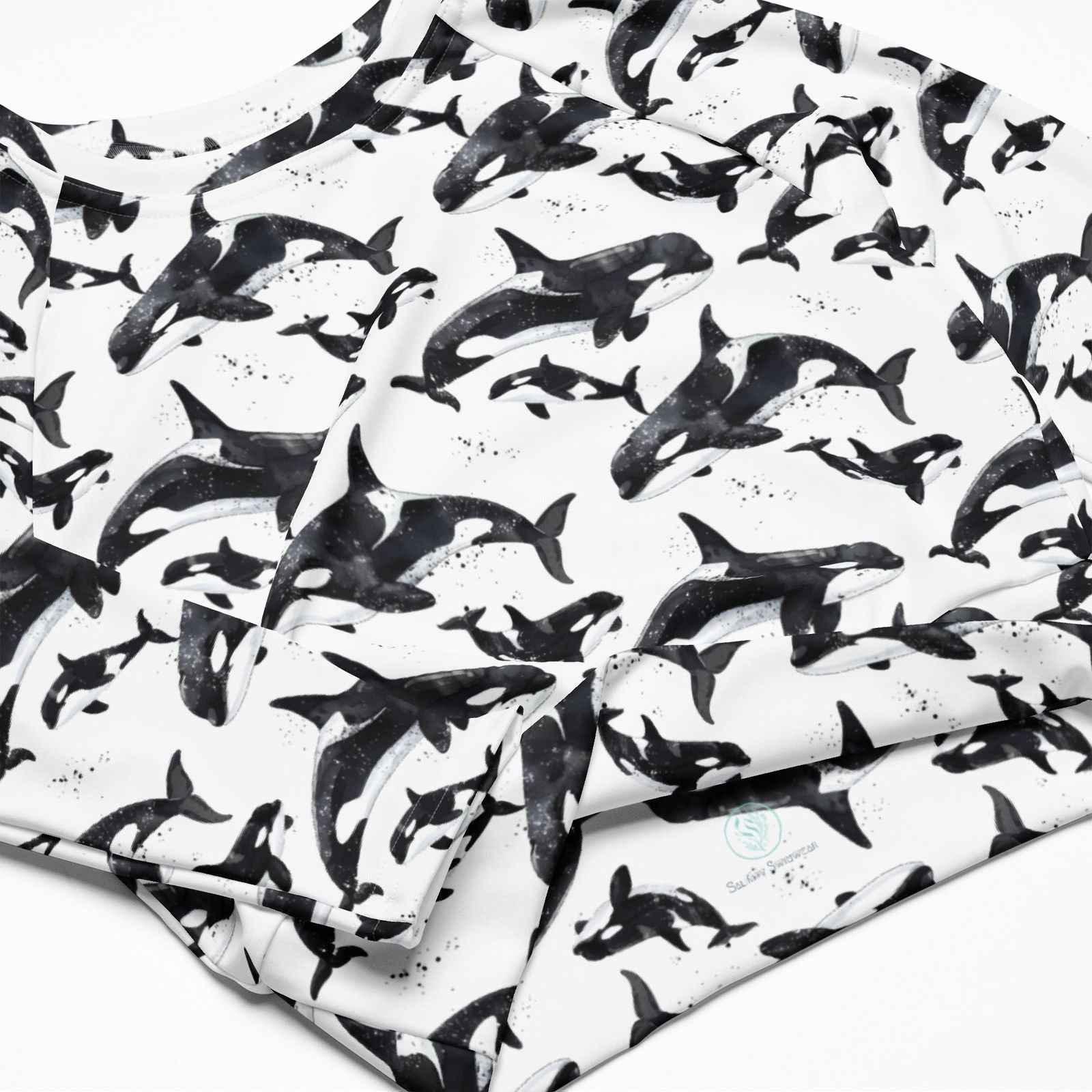 Orca Pod Long Sleeve Eco Cropped Rash Guard - Salinity Swimwear