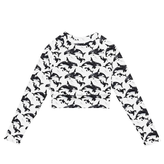 Orca Pod Long Sleeve Eco Cropped Rash Guard - Salinity Swimwear
