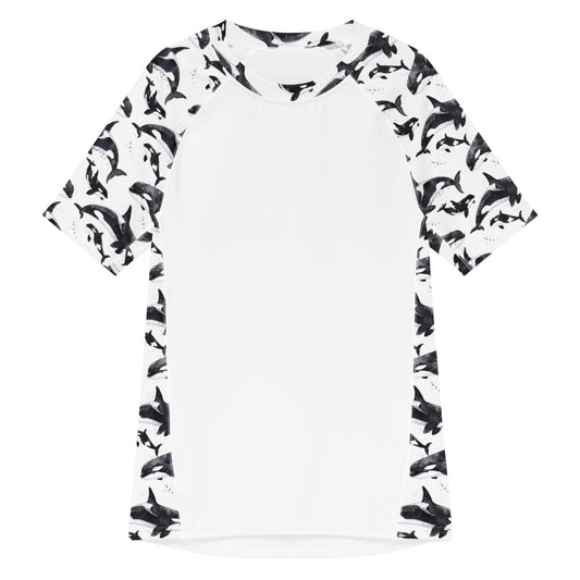 Salinity Swimwear Orca Pod Men’s Short Sleeve Swim Shirt Rash Guard