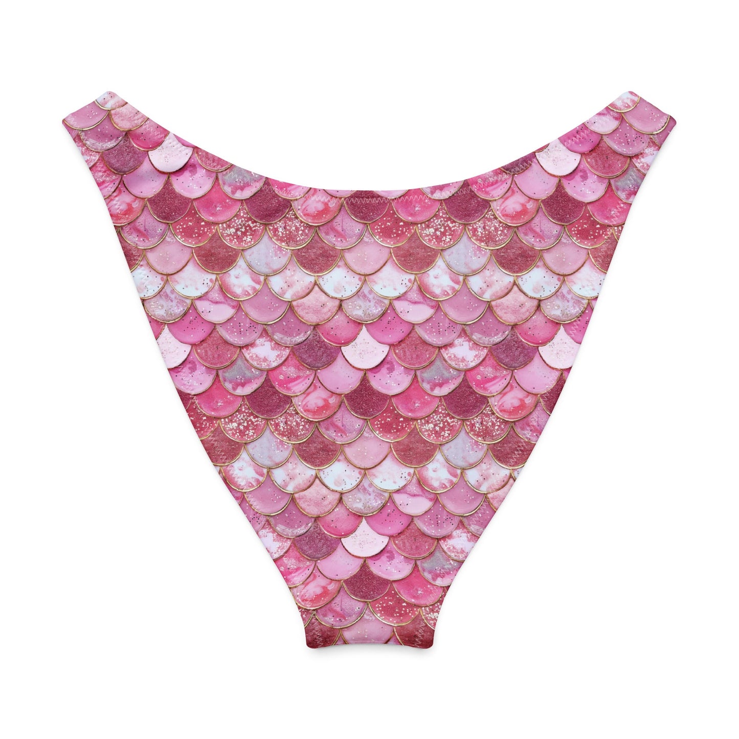 Salinity Swimwear Pink Pearl Mermaid Eco High - Leg Cheeky Bikini Bottom Bikini Bottom