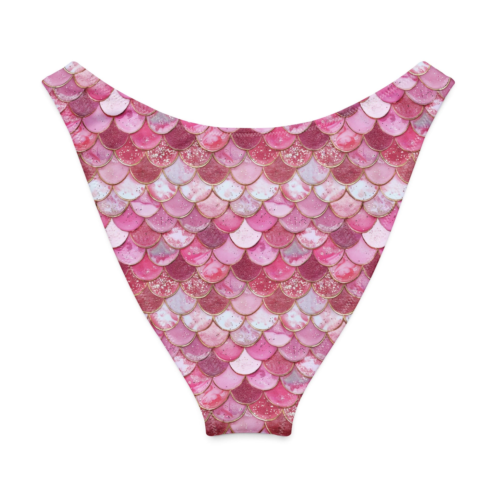 Salinity Swimwear Pink Pearl Mermaid Eco High - Leg Cheeky Bikini Bottom Bikini Bottom