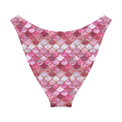 Salinity Swimwear Pink Pearl Mermaid Eco High - Leg Cheeky Bikini Bottom Bikini Bottom