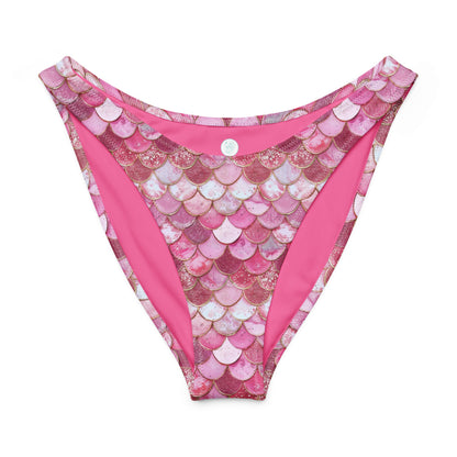 Salinity Swimwear Pink Pearl Mermaid Eco High - Leg Cheeky Bikini Bottom Bikini Bottom