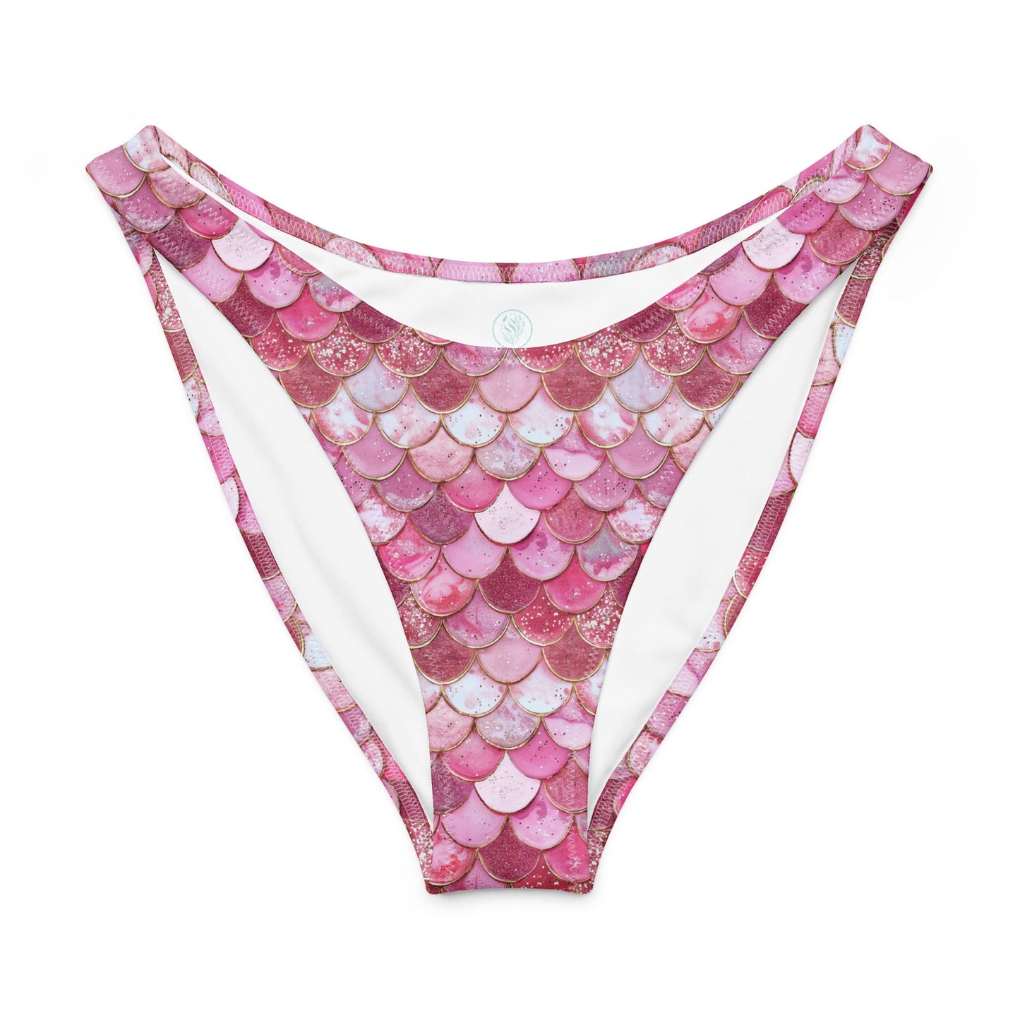 Salinity Swimwear Pink Pearl Mermaid Eco High - Leg Cheeky Bikini Bottom Bikini Bottom