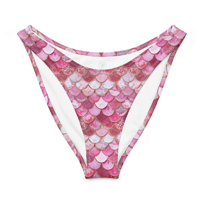 Salinity Swimwear Pink Pearl Mermaid Eco High - Leg Cheeky Bikini Bottom Bikini Bottom