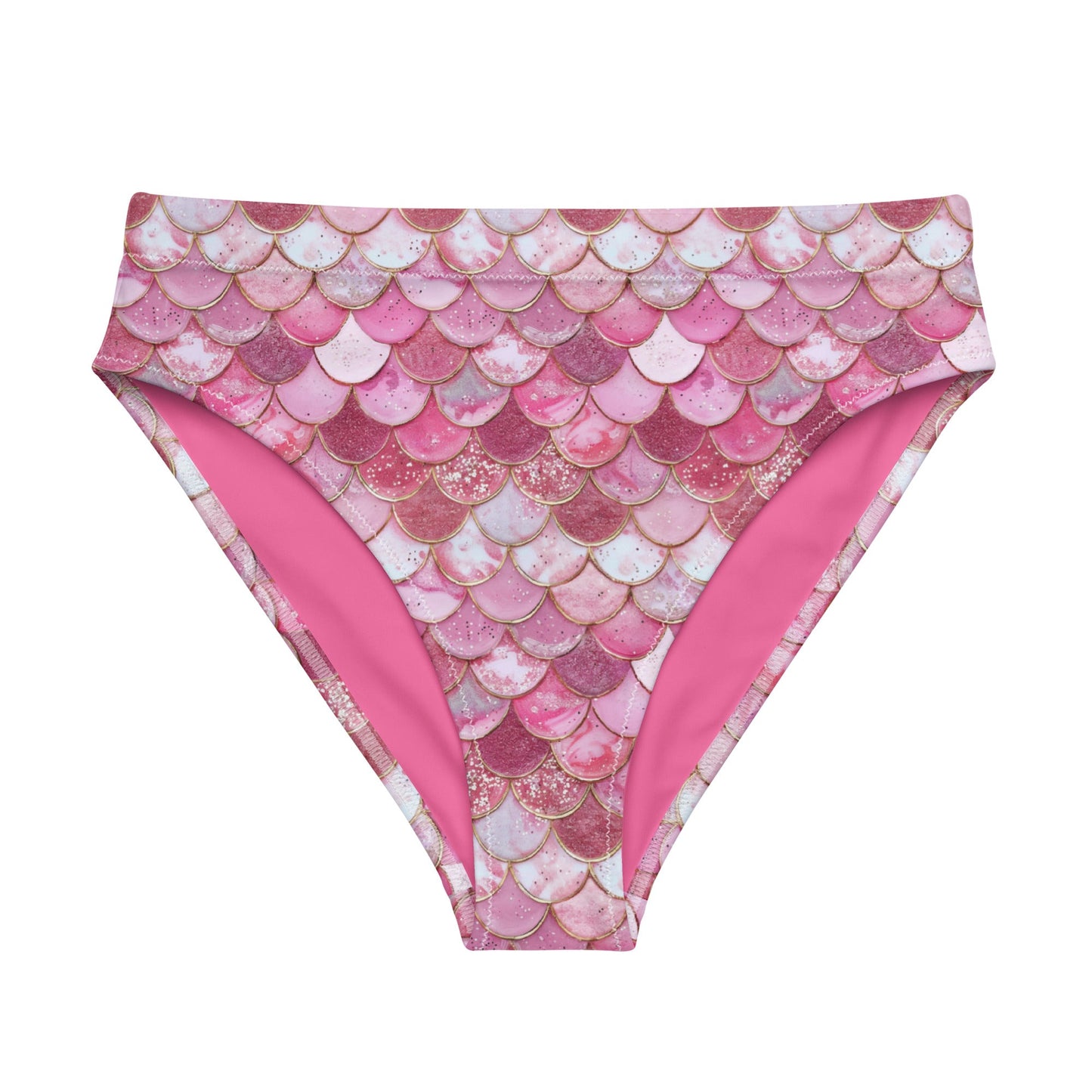Salinity Swimwear Pink Pearl Mermaid Eco High - Waisted Bikini Bottom Bikini Bottom