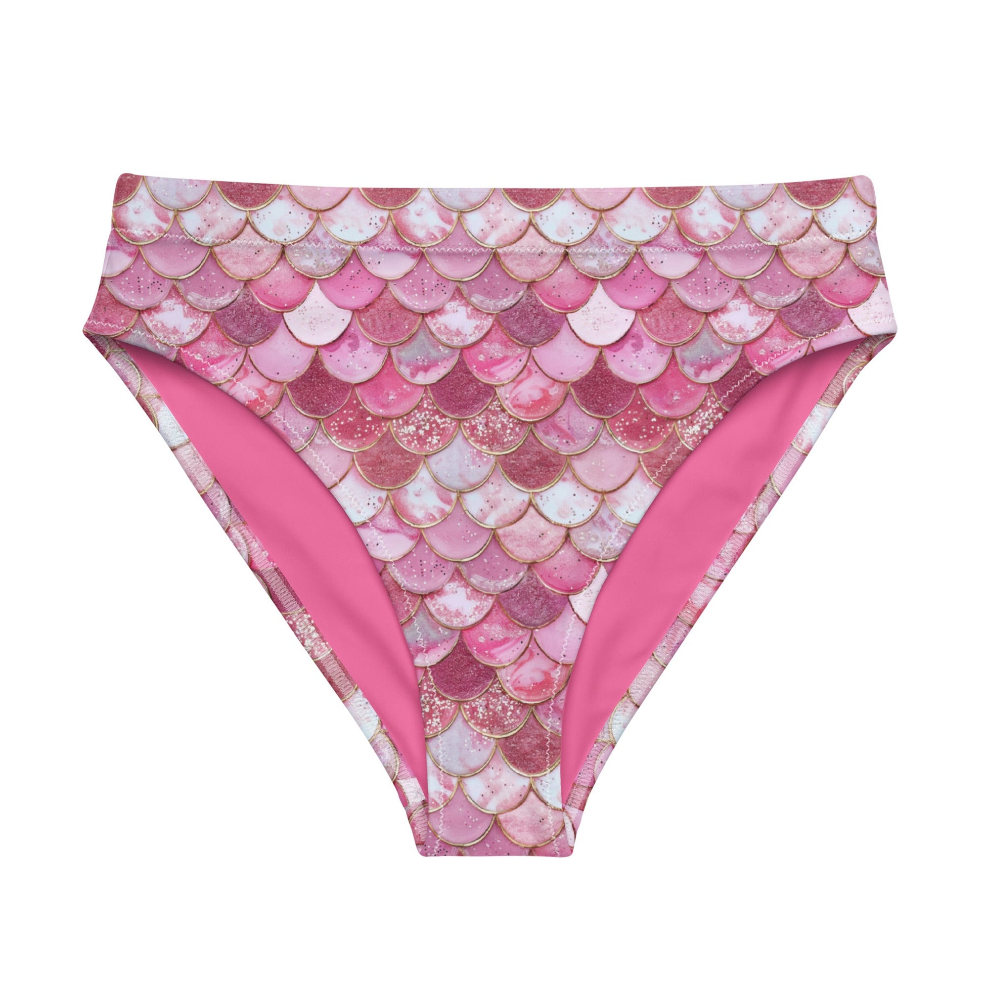 Salinity Swimwear Pink Pearl Mermaid Eco High - Waisted Bikini Bottom Bikini Bottom