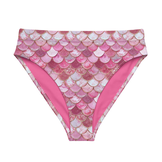 Salinity Swimwear Pink Pearl Mermaid Eco High - Waisted Bikini Bottom Bikini Bottom