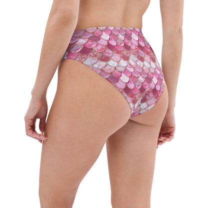 Pink Pearl Mermaid Eco High-Waisted Bikini Bottom - Salinity Swimwear