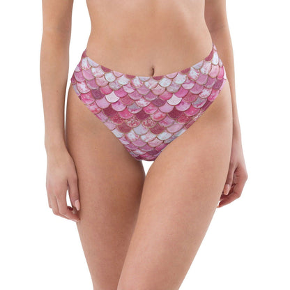 Pink Pearl Mermaid Eco High-Waisted Bikini Bottom - Salinity Swimwear