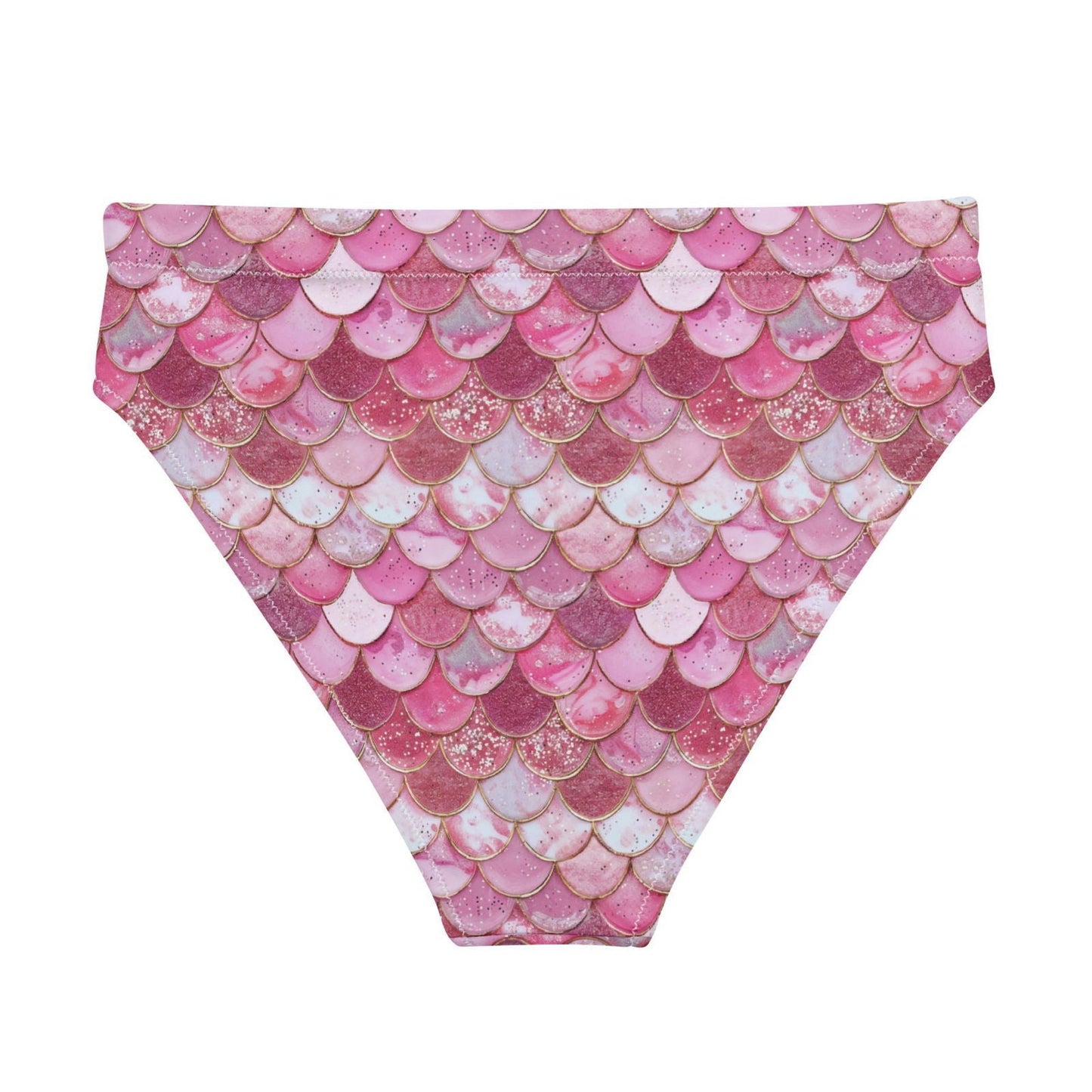 Pink Pearl Mermaid Eco High-Waisted Bikini Bottom - Salinity Swimwear