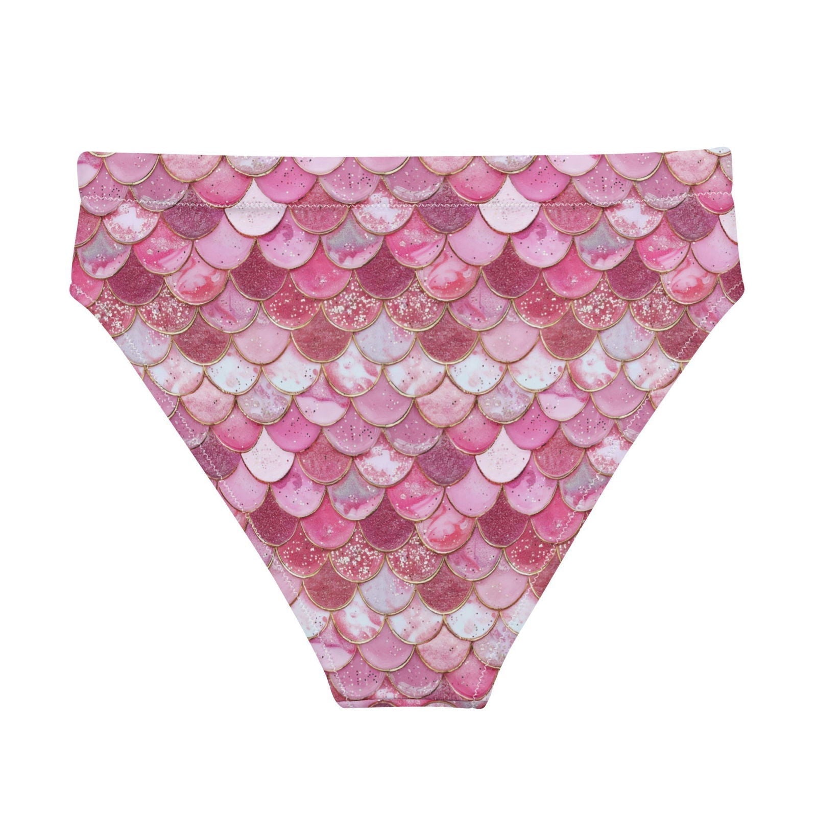 Pink Pearl Mermaid Eco High-Waisted Bikini Bottom - Salinity Swimwear