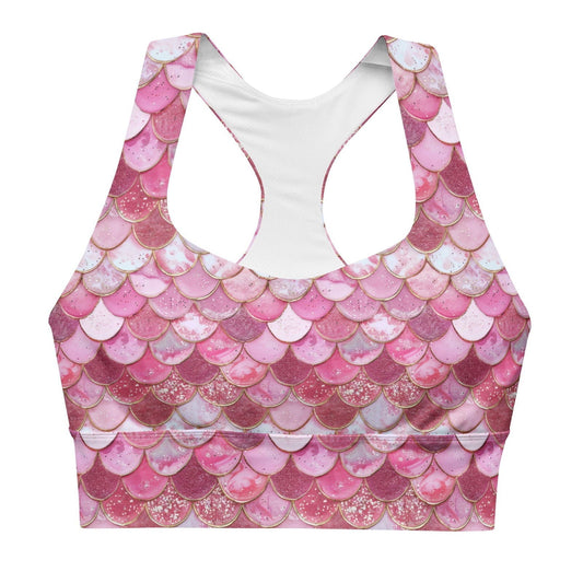 Pink Pearl Mermaid Eco Sports Bra Top - Salinity Swimwear