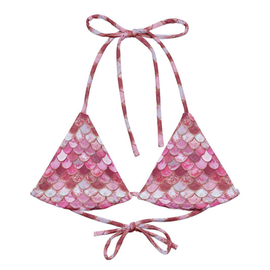 Pink Pearl Mermaid Eco String Bikini Top - Salinity Swimwear
