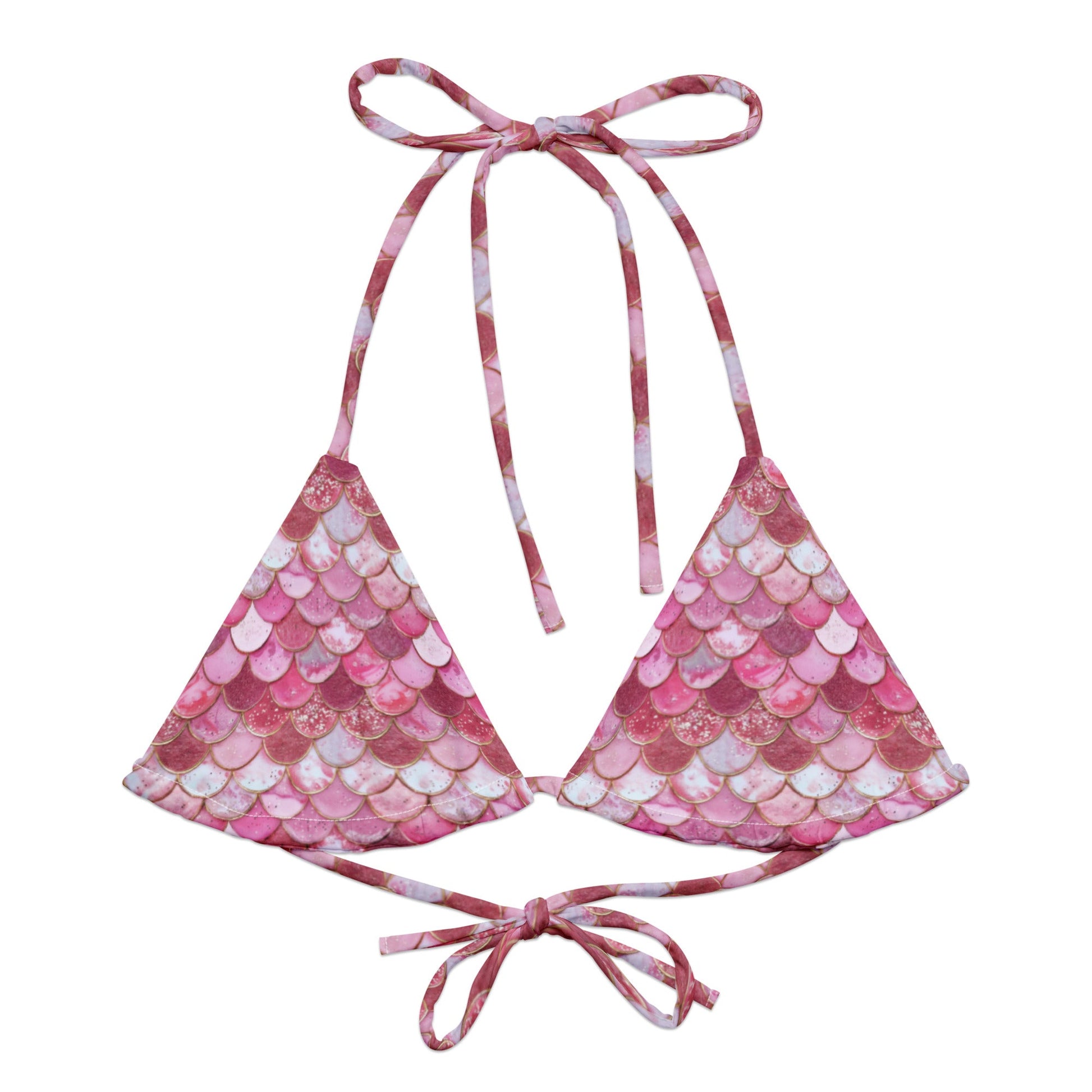 Salinity Swimwear Pink Pearl Mermaid Eco String Bikini Top Bikini Top