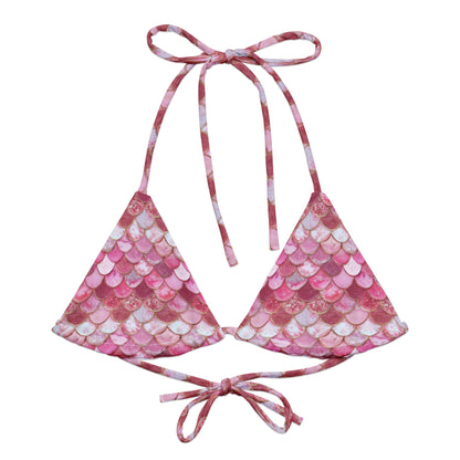 Salinity Swimwear Pink Pearl Mermaid Eco String Bikini Top Bikini Top