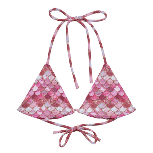 Salinity Swimwear Pink Pearl Mermaid Eco String Bikini Top Bikini Top
