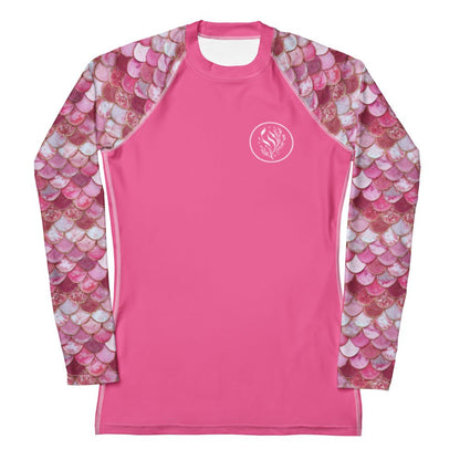 Salinity Swimwear Pink Pearl Mermaid Women's Rash Guard Solid Rash Guard