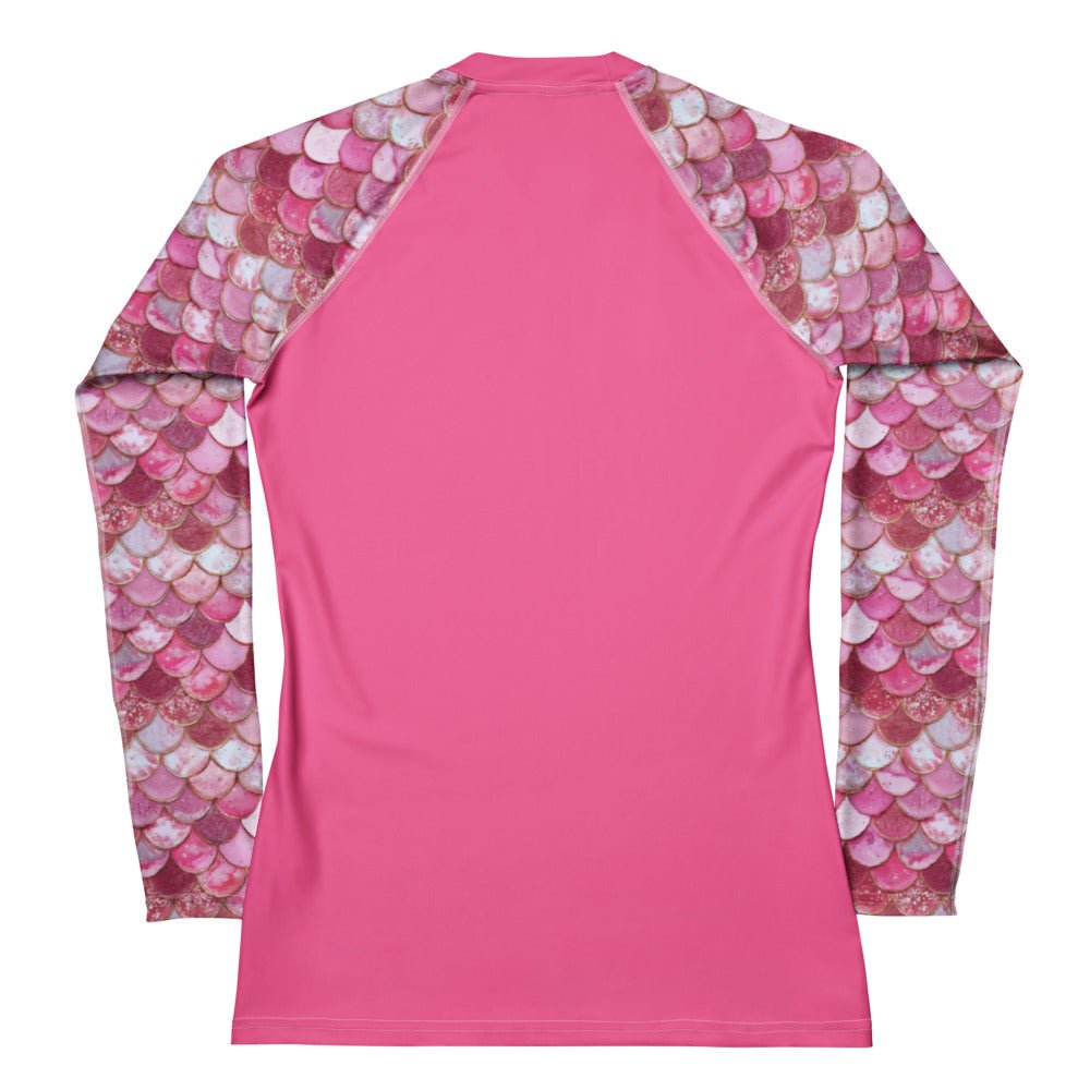 Salinity Swimwear Pink Pearl Mermaid Women's Rash Guard Solid Rash Guard
