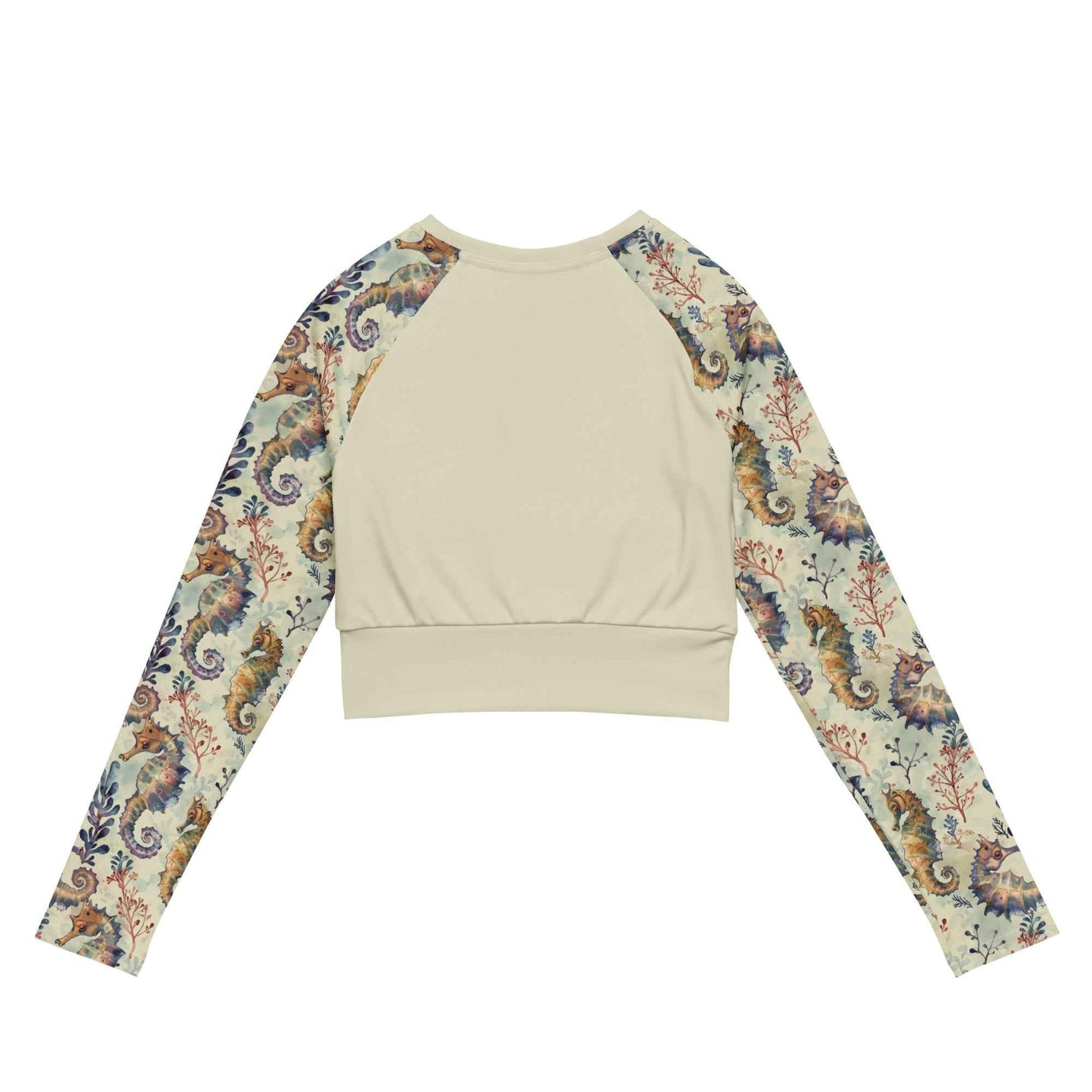 Salinity Swimwear Seahorse Haven Long Sleeve Eco Cropped Rash Guard Solid Cropped Rash Guard