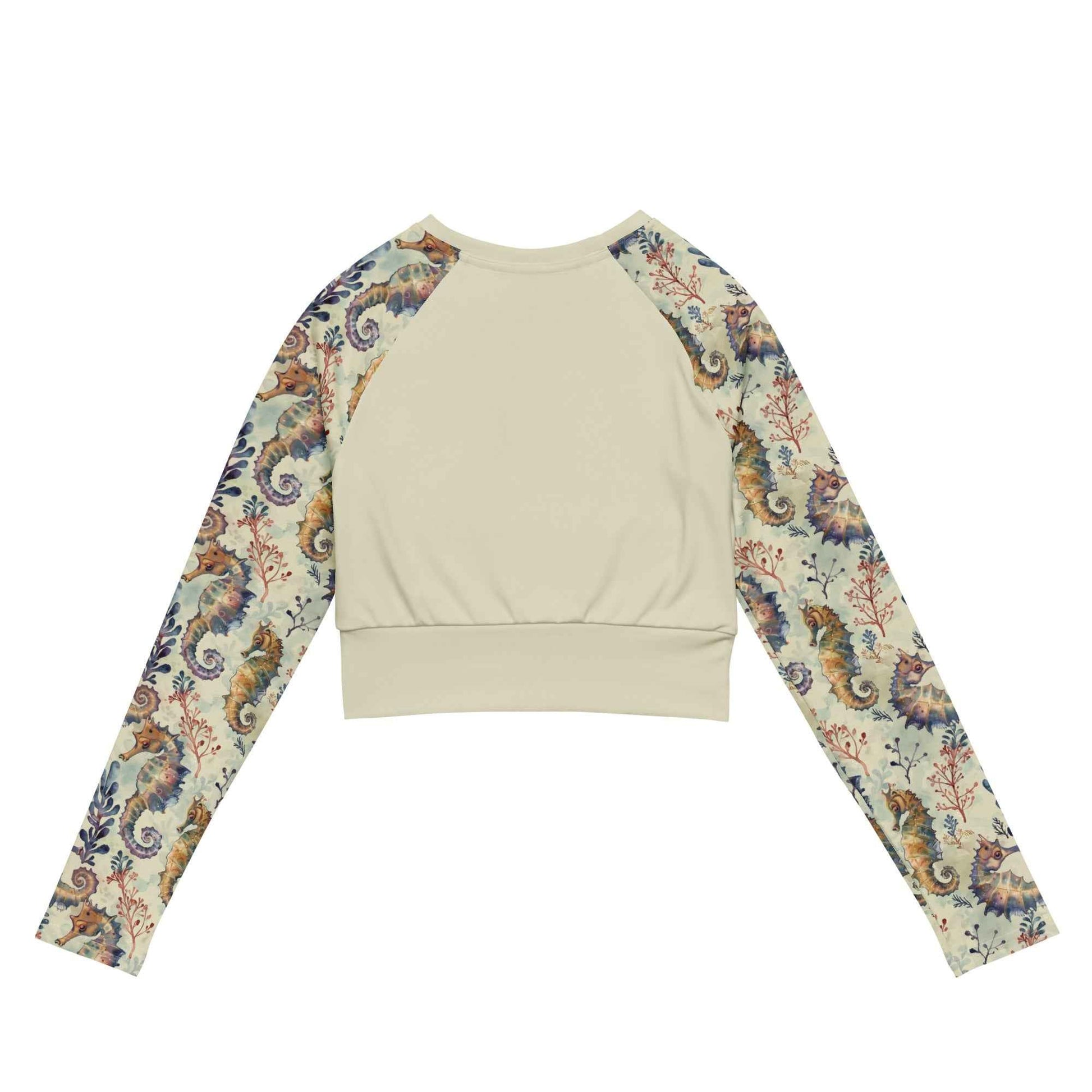 Salinity Swimwear Seahorse Haven Long Sleeve Eco Cropped Rash Guard Solid Cropped Rash Guard
