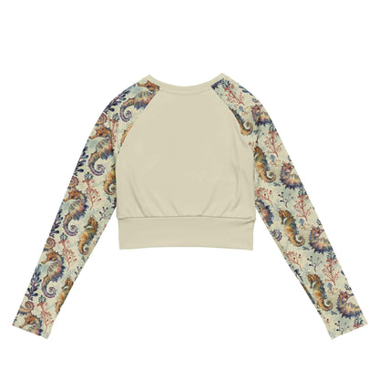 Salinity Swimwear Seahorse Haven Long Sleeve Eco Cropped Rash Guard Solid Cropped Rash Guard