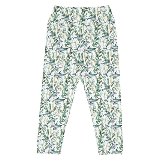 Salinity Swimwear Seascape Dolphin Capri Swim Leggings Capri Leggings