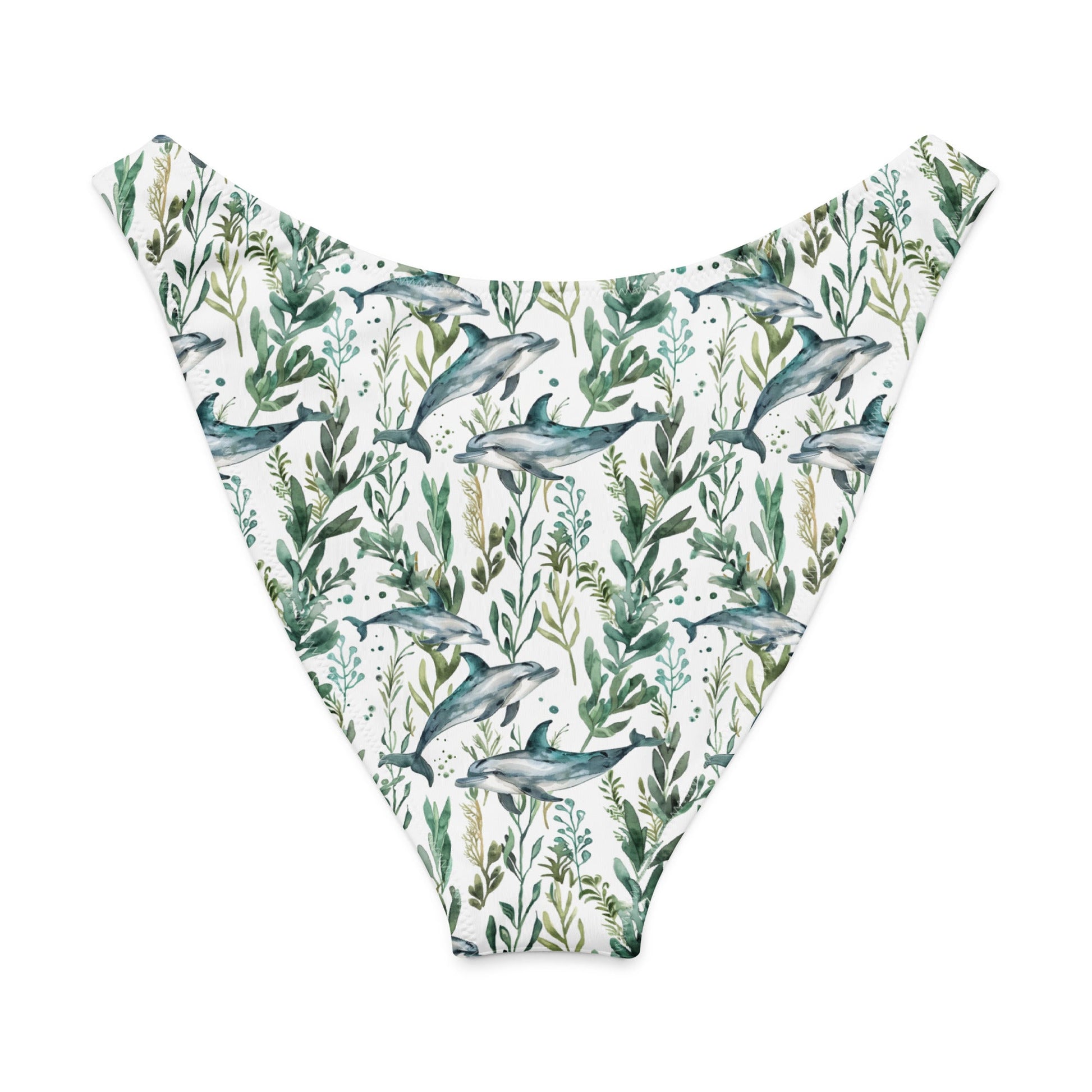Salinity Swimwear Seascape Dolphin Eco High - Leg Cheeky Bikini Bottom Bikini Bottom