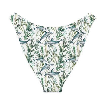 Salinity Swimwear Seascape Dolphin Eco High - Leg Cheeky Bikini Bottom Bikini Bottom