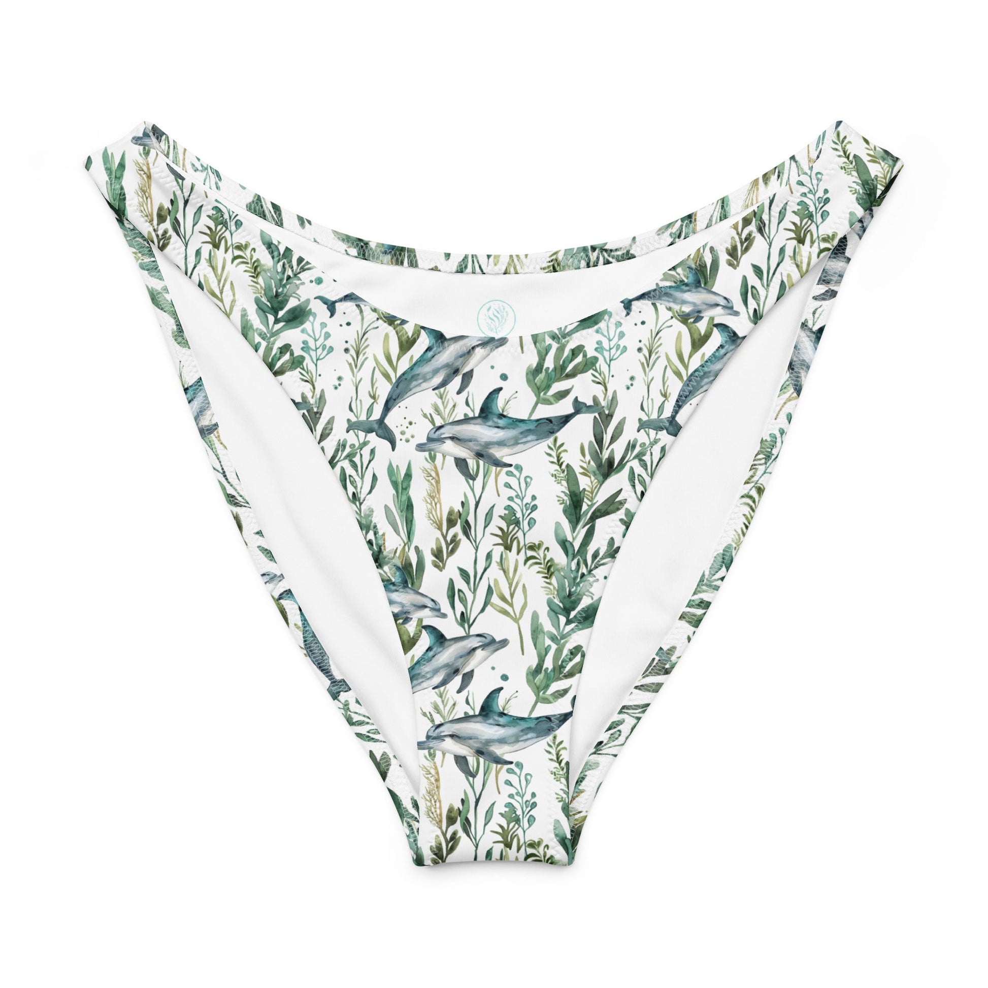 Salinity Swimwear Seascape Dolphin Eco High - Leg Cheeky Bikini Bottom Bikini Bottom