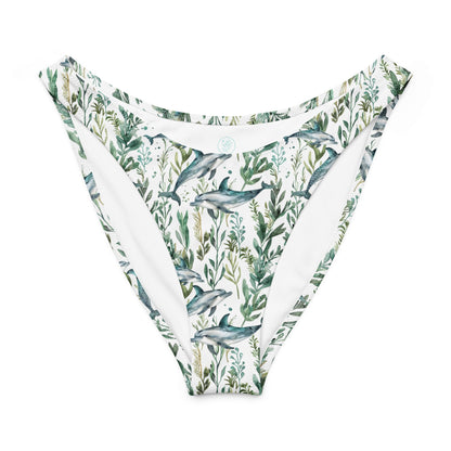 Salinity Swimwear Seascape Dolphin Eco High - Leg Cheeky Bikini Bottom Bikini Bottom