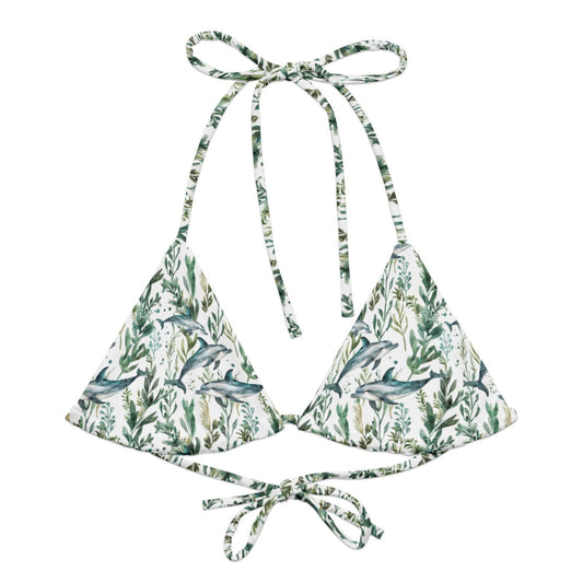 Salinity Swimwear Seascape Dolphin Eco String Bikini Top Bikini Top