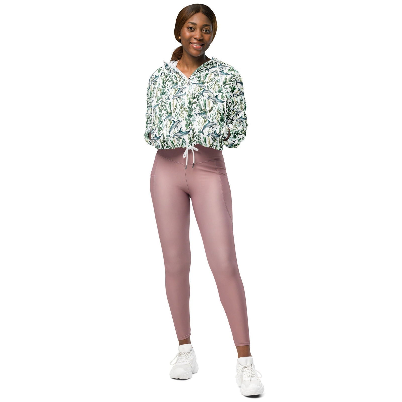 Salinity Swimwear Seascape Dolphin Women’s cropped Windbreaker Windbreaker