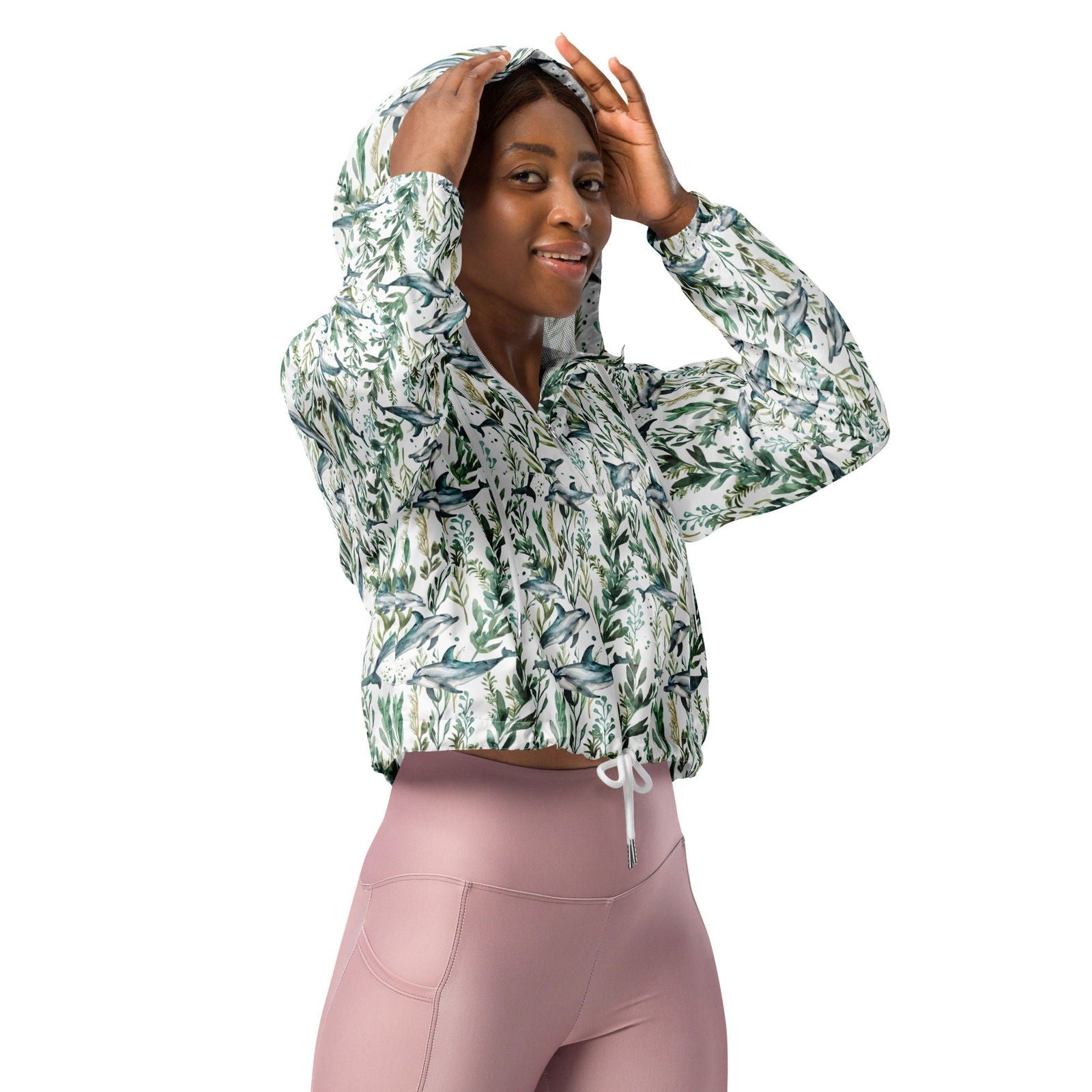 Salinity Swimwear Seascape Dolphin Women’s cropped Windbreaker Windbreaker