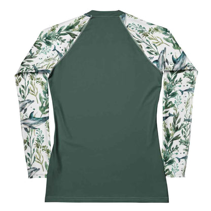 Salinity Swimwear Seascape Dolphin Women's Rash Guard Solid Rash Guard