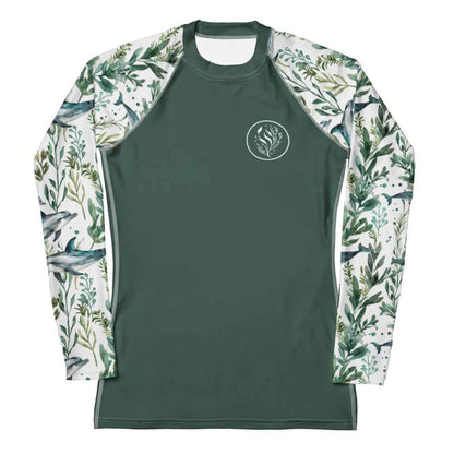 Salinity Swimwear Seascape Dolphin Women's Rash Guard Solid Rash Guard