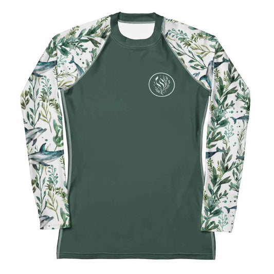 Salinity Swimwear Seascape Dolphin Women's Rash Guard Solid Rash Guard