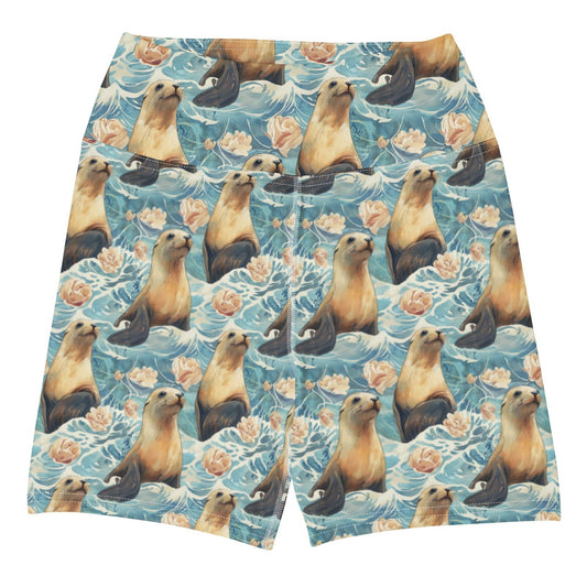 Salinity Swimwear Seaside Sea Lion 4" Inch Dive Shorts Shorts