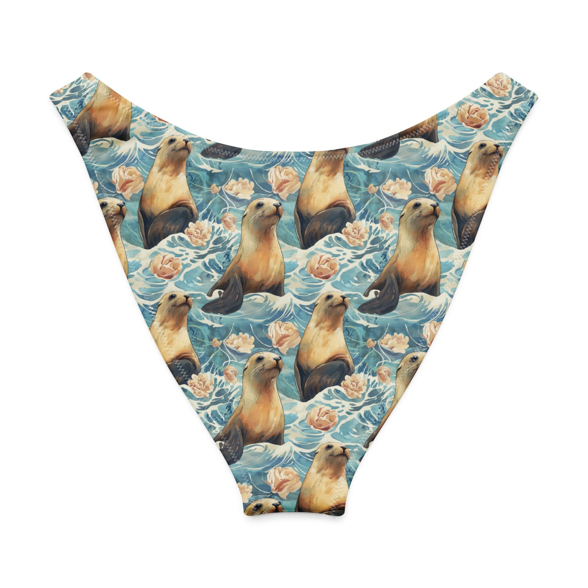 Salinity Swimwear Seaside Sea Lion Eco High - Leg Cheeky Bikini Bottom Bikini Bottom