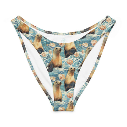 Salinity Swimwear Seaside Sea Lion Eco High - Leg Cheeky Bikini Bottom Bikini Bottom