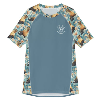 Seaside Sea Lion Men’s Short Sleeve Swim Shirt - Salinity Swimwear